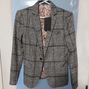 Fashion and Best Blazer Sport Coat Grey Tweed YOUTH Medium NEW WITH TAGS